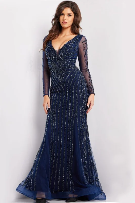 Elegant Style Jovani 24236 Long Sleeve Beaded Formal Dress Dreamy Aesthetic
