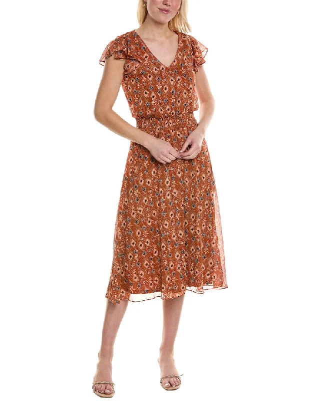 Season Sale Vince Camuto Smocked Waist Midi Dress Chic Urban Fashion Look