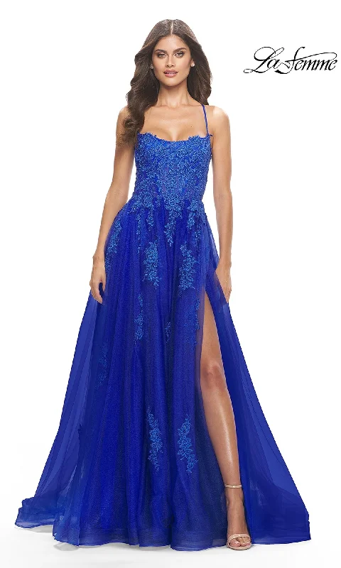 Unbeatable Deals La Femme Long A-Line Lace Prom Ball Gown 31135 Luxury Comfort