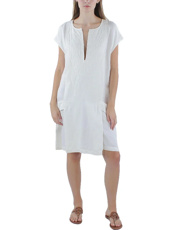 Laid-Back Fashion Offers Womens Linen Above Knee Mini Dress