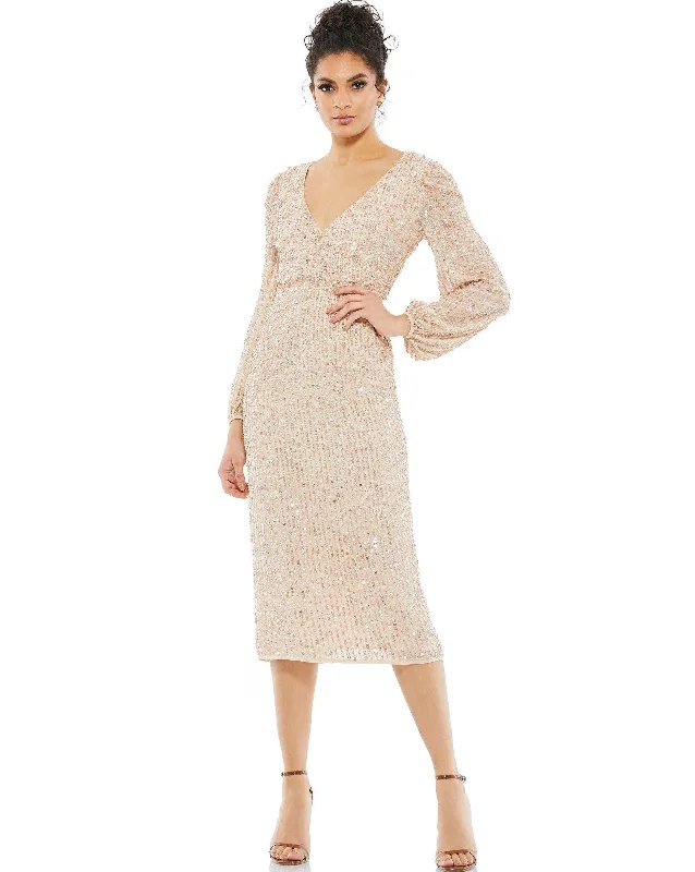 Hot Trends Mac Duggal Long Sleeve Cocktail Dress Sale Hollywood Glam Award - Show Style