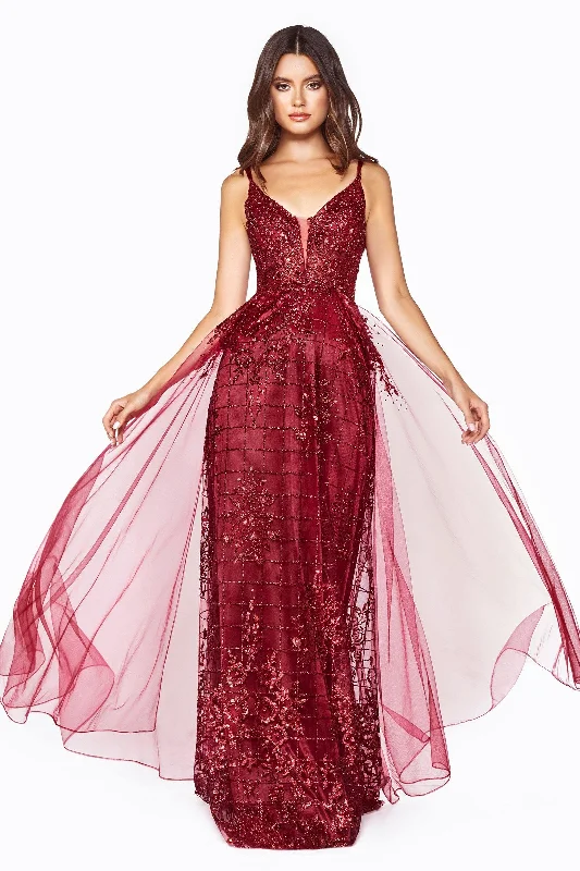 Bid Farewell To The Old Season Cinderella Divine CD0147 Long Formal Glitter Prom Evening Fitted Dress Art Deco Geometric Pattern Look
