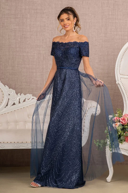Chic & Cozy Collection Glitter Print Mesh Long Prom Dress Limited - Edition Drops