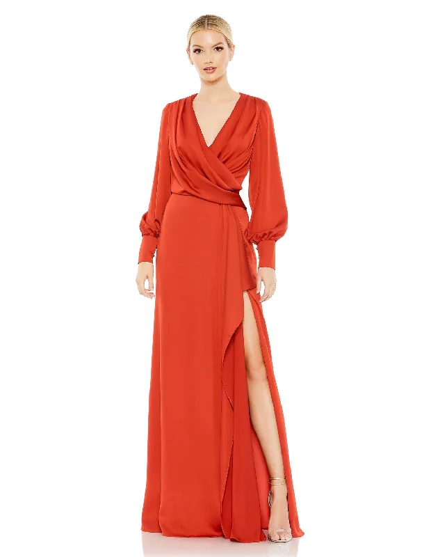 Seasonal Fashion Mac Duggal 26895 Long Sleeve Formal Prom Dress Fashion-Forward Style