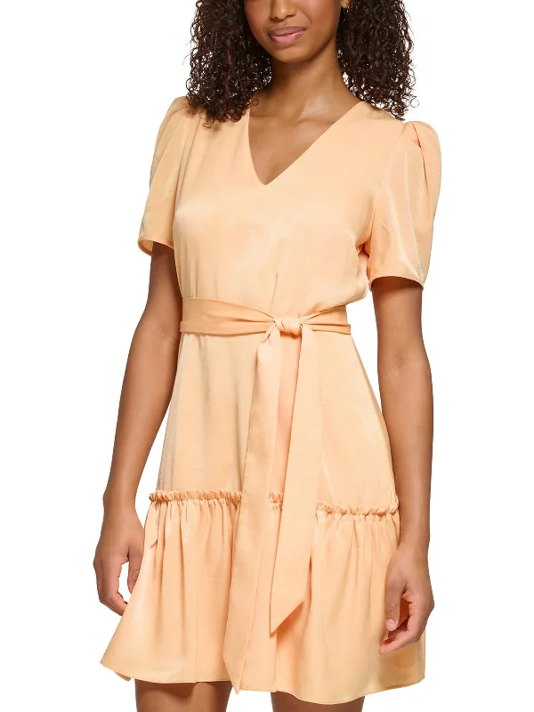 Casual Fashion Womens Tiered Ruffled Mini Dress
