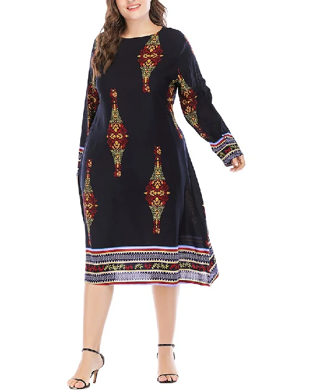 Sophisticated Style Offers Monica Fashion Midi Dress Feminine Soft - Hued Styles