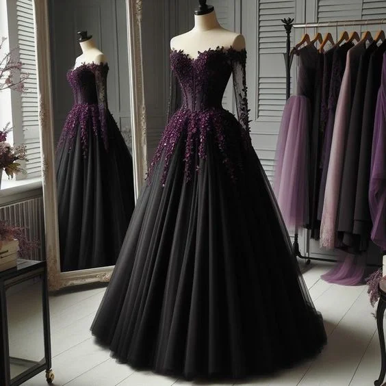 Chic Styles Off The Shoulder Tulle Long Formal Gown, Long Prom Dress Y7352 Classic Timeless Elegant Style