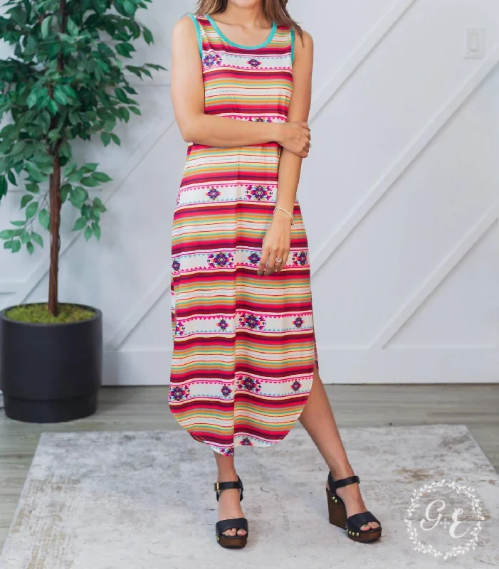 Stylish Deals High Road Hippie Aztec Midi Dress In Pink Multi Today Only