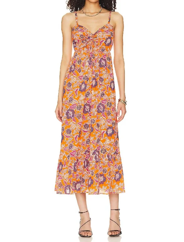 Premium Style Offers Oliana Midi Dress In Tropique Refined Simplicity