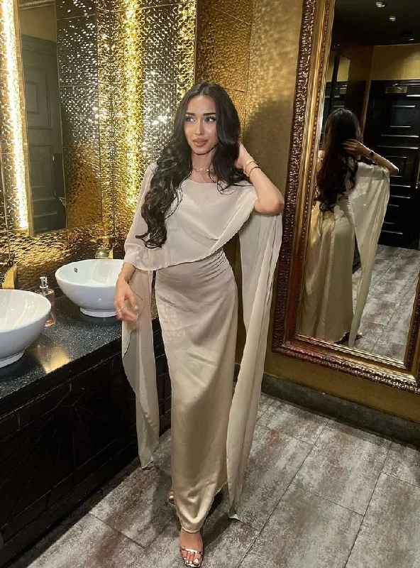 Winter Warehouse Sale Modest Sheath Satin Long Formal Party Dress , D145 Statement Piece