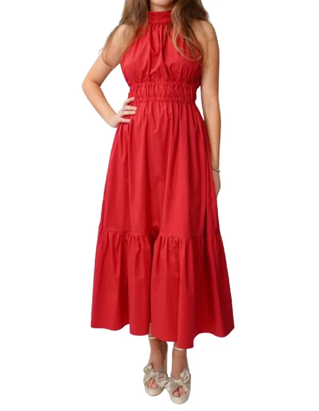 Buy More, Save More Harpers Midi Dress In Cherry Red Effortless Sophistication