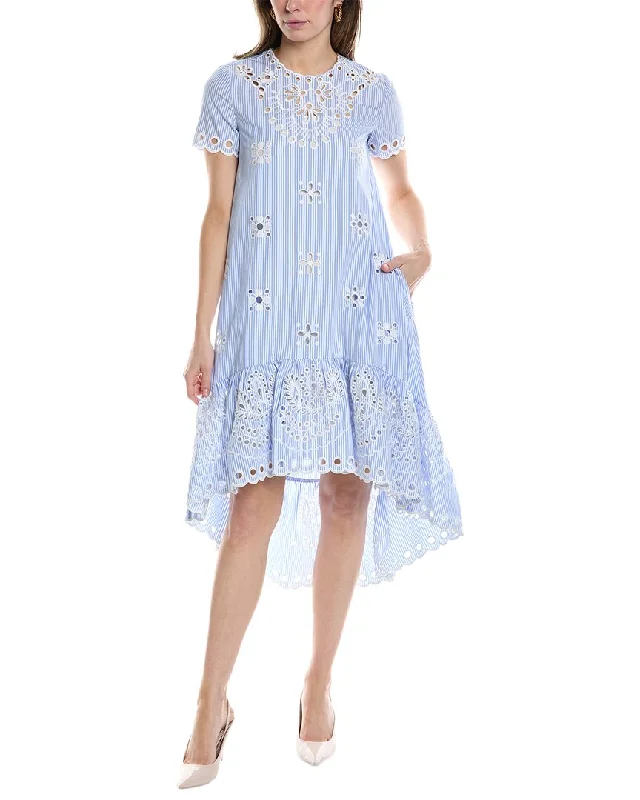 Enjoy Discount RED Valentino Midi Dress Feminine Elegance