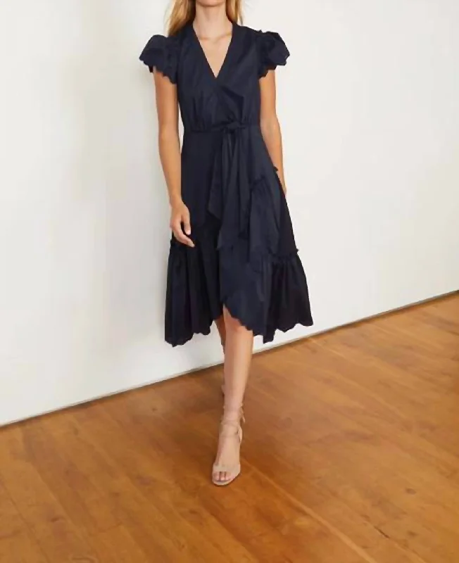Romantic Chic Deals Catalina Midi Dress In Navy Nordic Minimalist Home Look