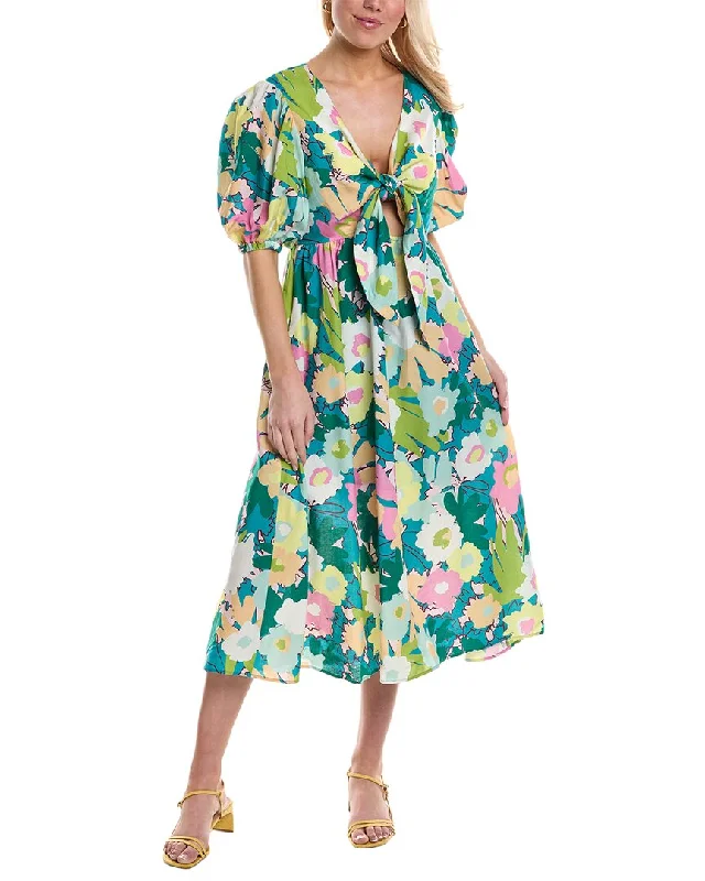 Premium Style Offers CROSBY by Mollie Burch Emilie Linen-Blend Midi Dress Feminine Flow