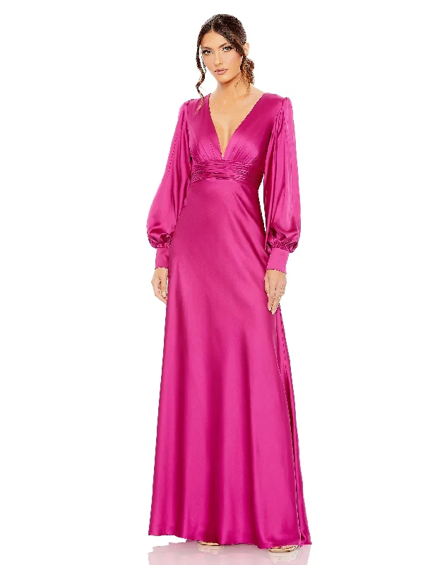 Stylish Looks Mac Duggal 55952 Long Sleeve Formal Prom Dress Feminine Flow