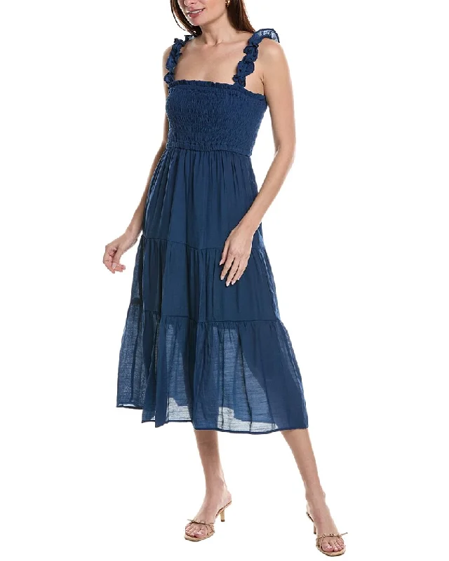 Shop Sales Maison Maar Smocked Midi Dress Modern Glamour