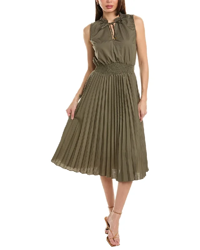 Hot Items Ellen Tracy Smocked Waist Midi Dress Effortless Comfort