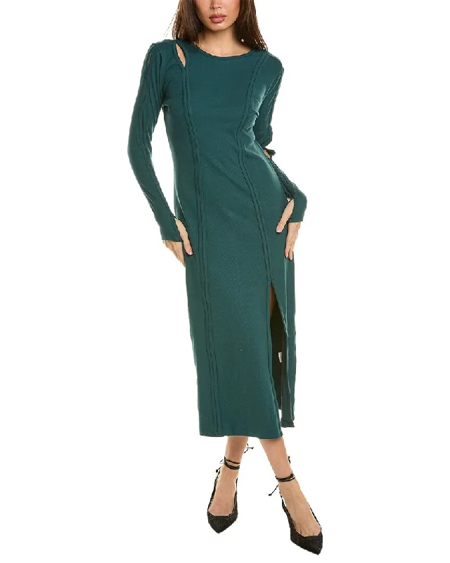 Casual Yet Chic Sales Grey State Midi Dress Y2K Nostalgic Fashion Look