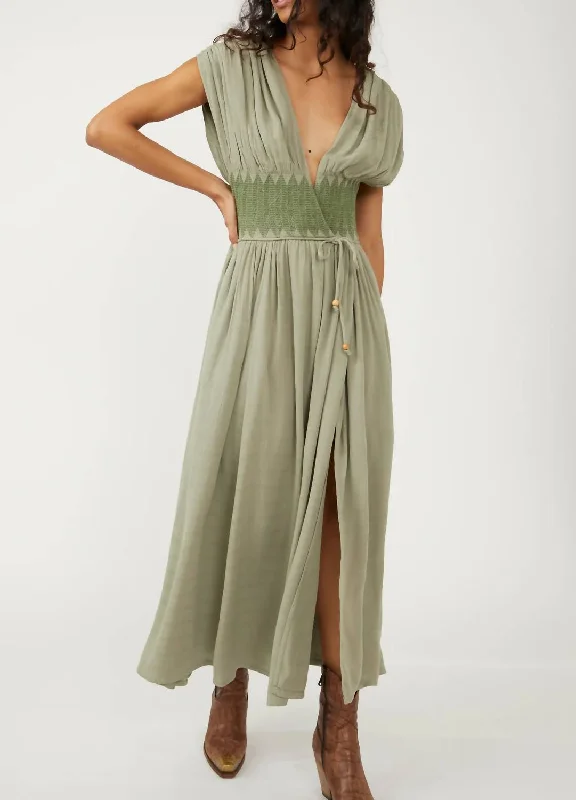 Feminine Style Promotions Devon Maxi Dress In Seagrass Exquisite Craftsmanship