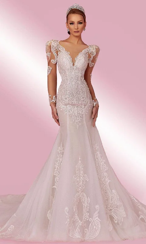 Must-Have Style Discounts MNM Couture W2102 Wedding Dress Chic Urban Fashion Look