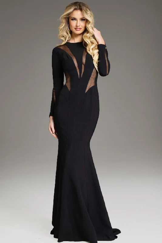 Seasonal Sale Jovani 37671 Long Sleeve Formal Mermaid Evening Dress Vibrant Prints