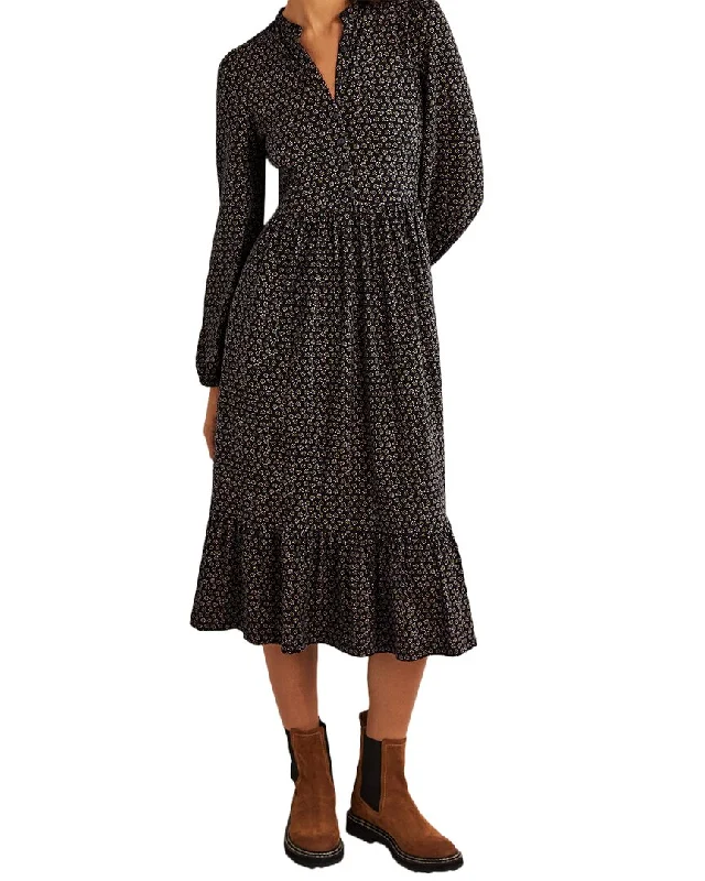 New In This Season Boden Buttoned Jersey Midi Dress Limited - Edition Drops