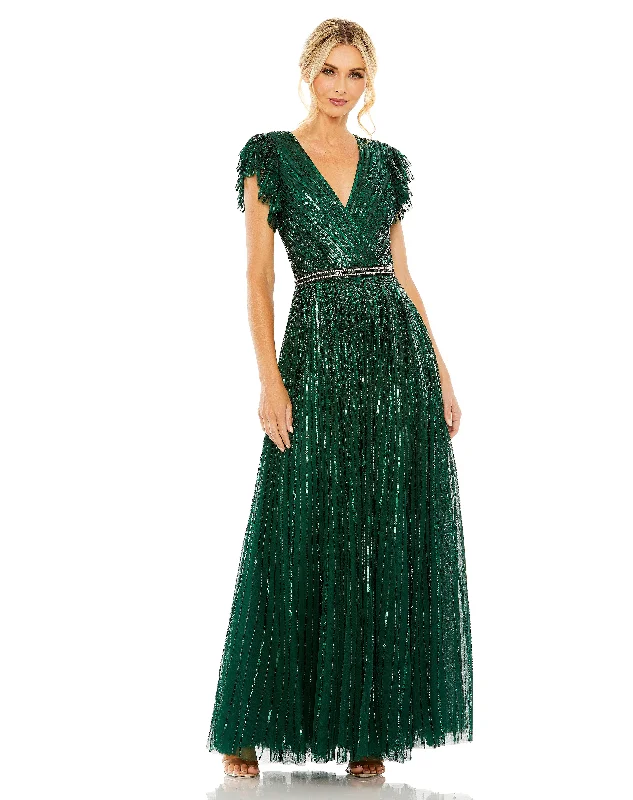 New In This Season Mac Duggal 5502 Short Sleeve Formal Dress Dreamy Draping