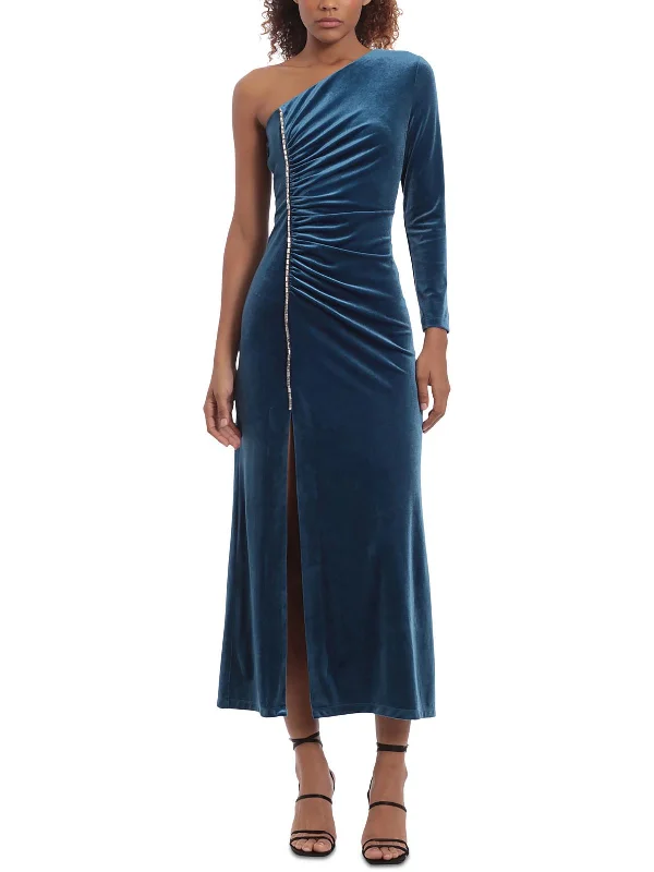 Trendy Street Style Womens Velvet Mid-Calf Midi Dress Limited - Stock