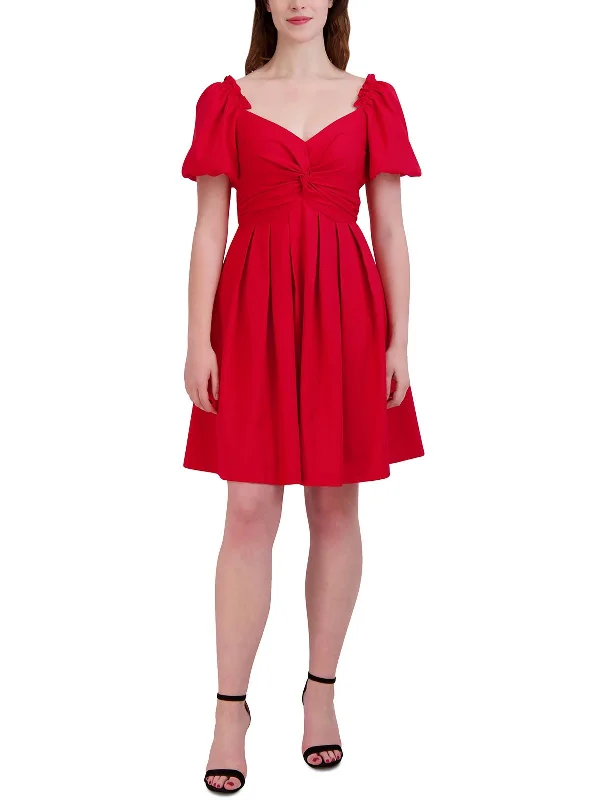 Style Without Limits Womens Knot Front Short Mini Dress