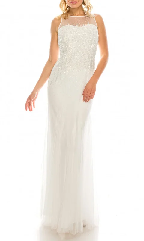 Sporty Fashion Offers Adrianna Papell - 91892190 Sleeveless Beaded Illusion Long Dress Romantic Flair
