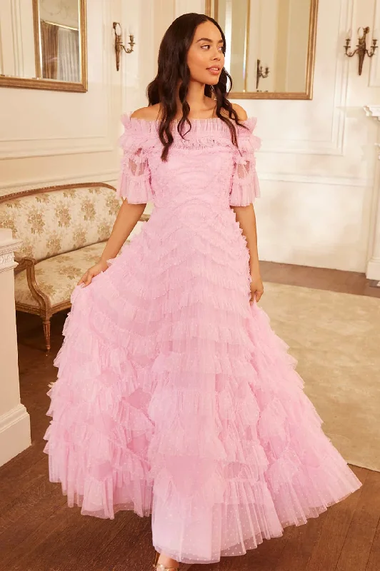Style Upgrade Lana Off-Shoulder Gown Grab Romantic Date - Night Styles Now