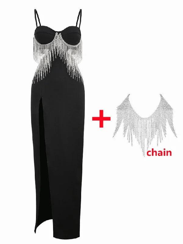 BLACK dress and chain