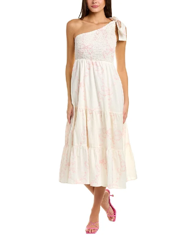 Modern Fashion Sale Kathleen Maeve Lauren Linen-Blend Maxi Dress Playful Elegance