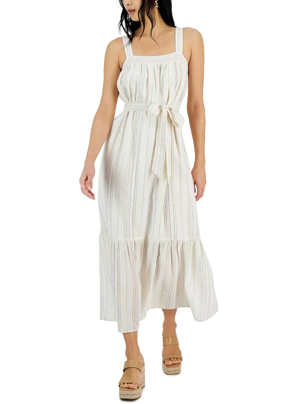 Street Style Discounts Womens Knee-Length Square Neck Midi Dress Casual Elegance