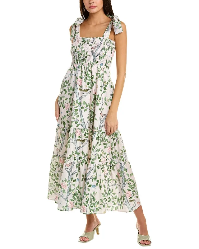 Luxury Fashion Discounts Kathleen Maeve Emma Linen-Blend Maxi Dress Chic Allure