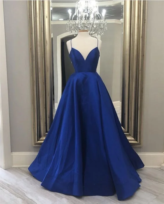 Timeless Style Promotions Dark Blue Simple Long Prom Dresses Pageant Evening Gown Y6778 Vintage Charm
