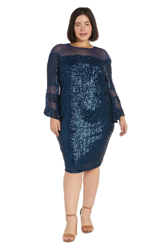 Unleash Your Fashion R&M Richards 2775W Long Sleeve Plus Size Short Dress Big Savings On Rustic Countryside Styles