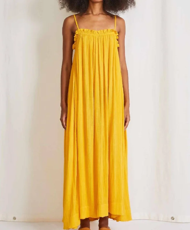 Fashionable Comfort Promotions Pina Spaghetti Maxi Dress In Mimosa Charming Silhouette