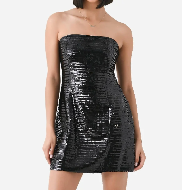 Big Savings Elsie Strapless Sequin Mini Dress In Black