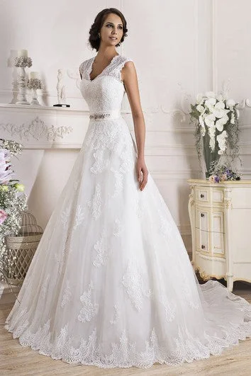 Comfort Meets Fashion A-Line Long Strapless Sleeveless Corset-Back Lace Dress With Appliques And Waist Jewellery Effortless Style