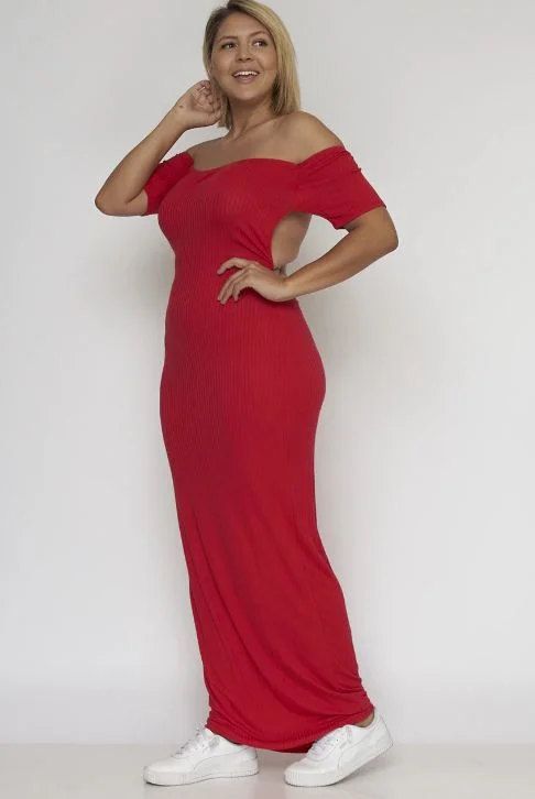 Casual Apparel For Women Flash Sale Red Plus Size Maxi Dress