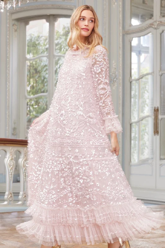 Discover Promotions Celia Long Sleeve Ankle Gown Exquisite Craftsmanship