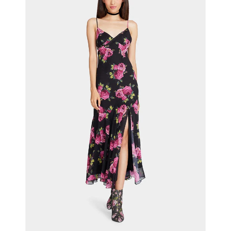 Huge Discounts This Week Addison Midi Dress Pink Rose Black Multi Cottagecore Rustic Charm Style