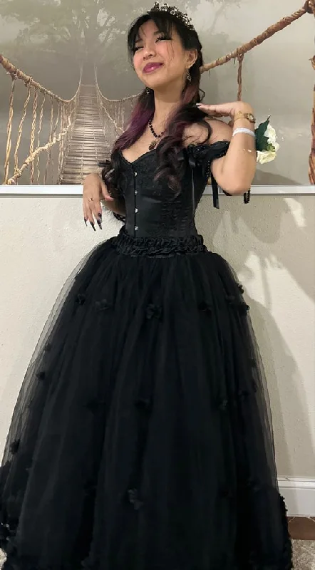 Trendy Styles Charming A-line Black Prom Dress,Goth Prom Gown Y7355 Romantic Date - Night Ensemble
