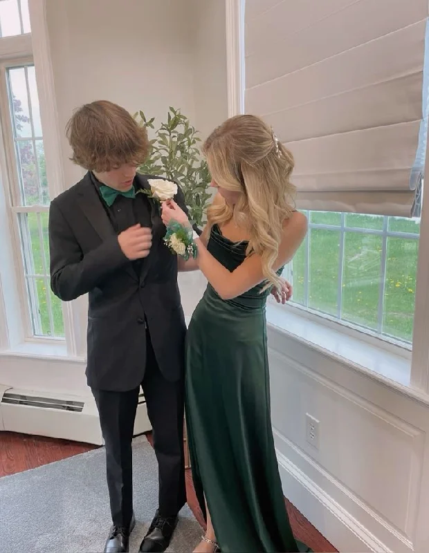 Stylish Savings Simple Green Prom Dress With A Slit,Senior Prom Gown Y7303 Limited - Stock