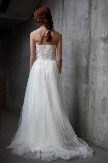 Trendy Women'S Wear Collection A-Line Sweetheart Tulle Dress With Ruching and Pleats Limited - Edition Drops