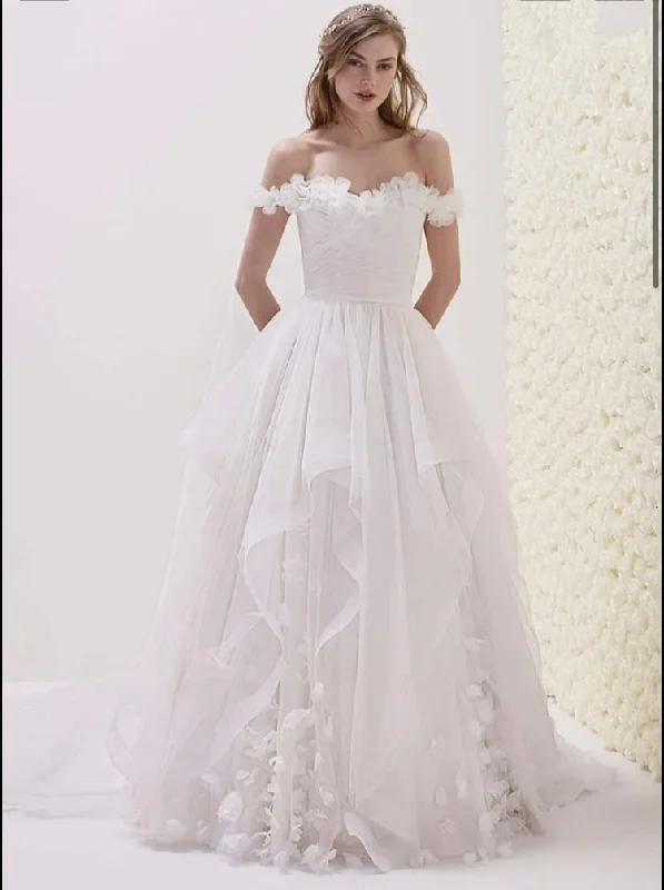 Get The Latest Trends Off Shoulder Sleeve Ivory Wedding Dress Big Savings On Minimalist Office Styles