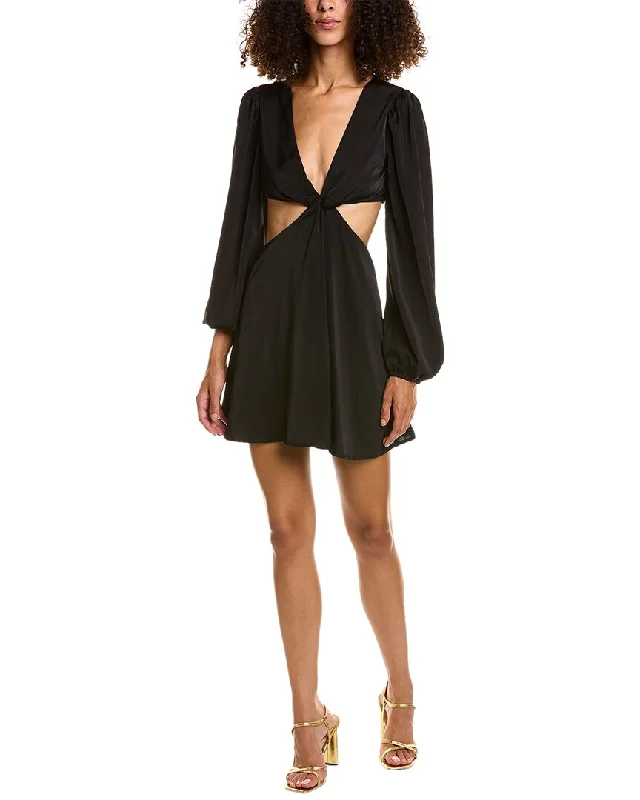 Modern Women's Wardrobe Essentials Vintage Havana Cutout Balloon Sleeve Dress