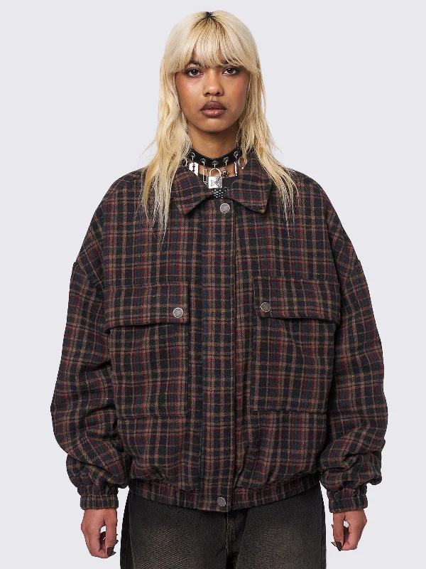 Women's Plus-Size Apparel Buy More, Save More Ava Plaid Bomber Jacket