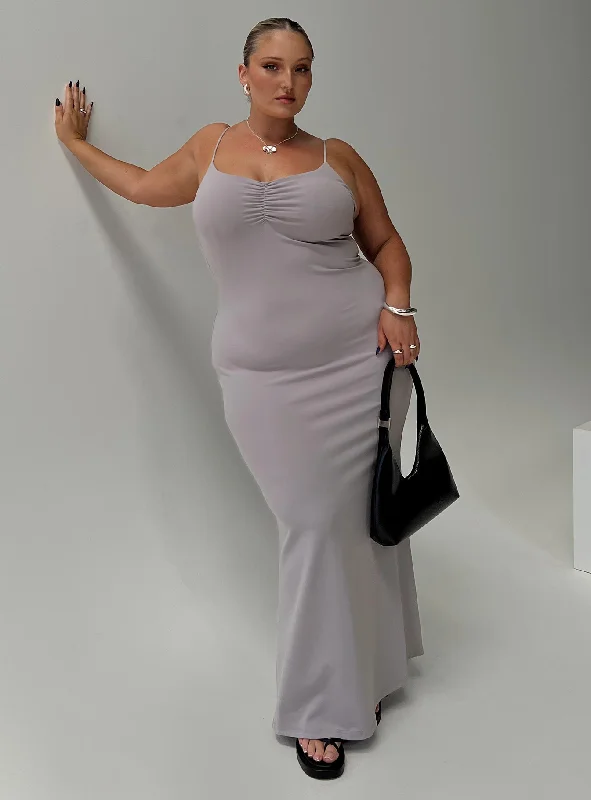 Vintage Fashion Arabellia Maxi Dress Grey Curve